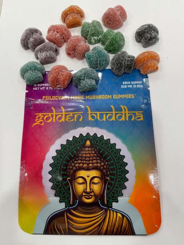 Golden buddha psychedelic vegan magic mushroom gummies